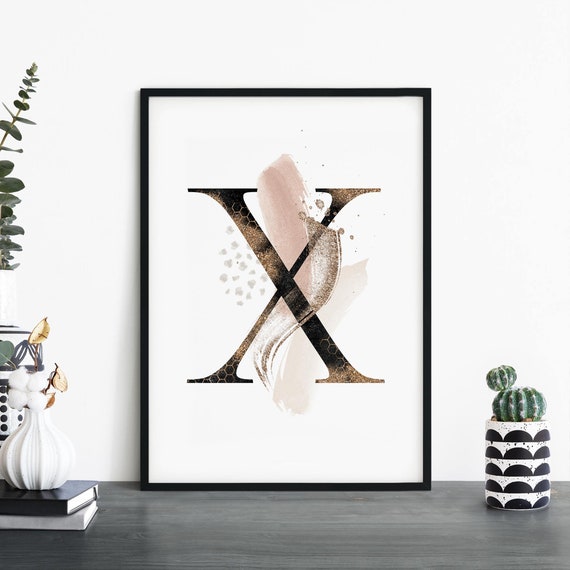 Letter X Alphabet Abstract Print Wall Art 4x6 5x7 A4 A3 A2 A1