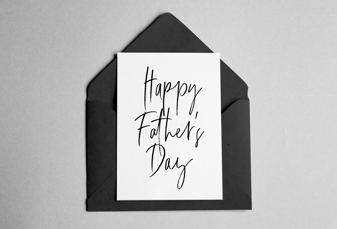 Father's Day Minimalist Brush Font Poster Print