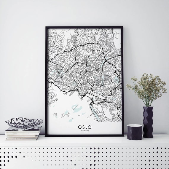Oslo Norway City Map Travel Poster