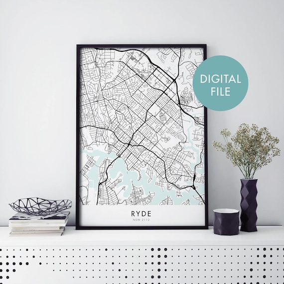Ryde Sydney NSW 2112 Street Map Digital File Minimalist Poster