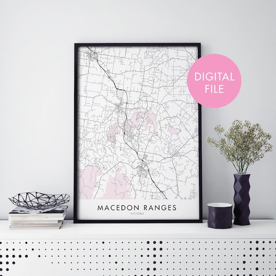 Macedon Ranges Victoria Australia Minimalist Region Map Poster