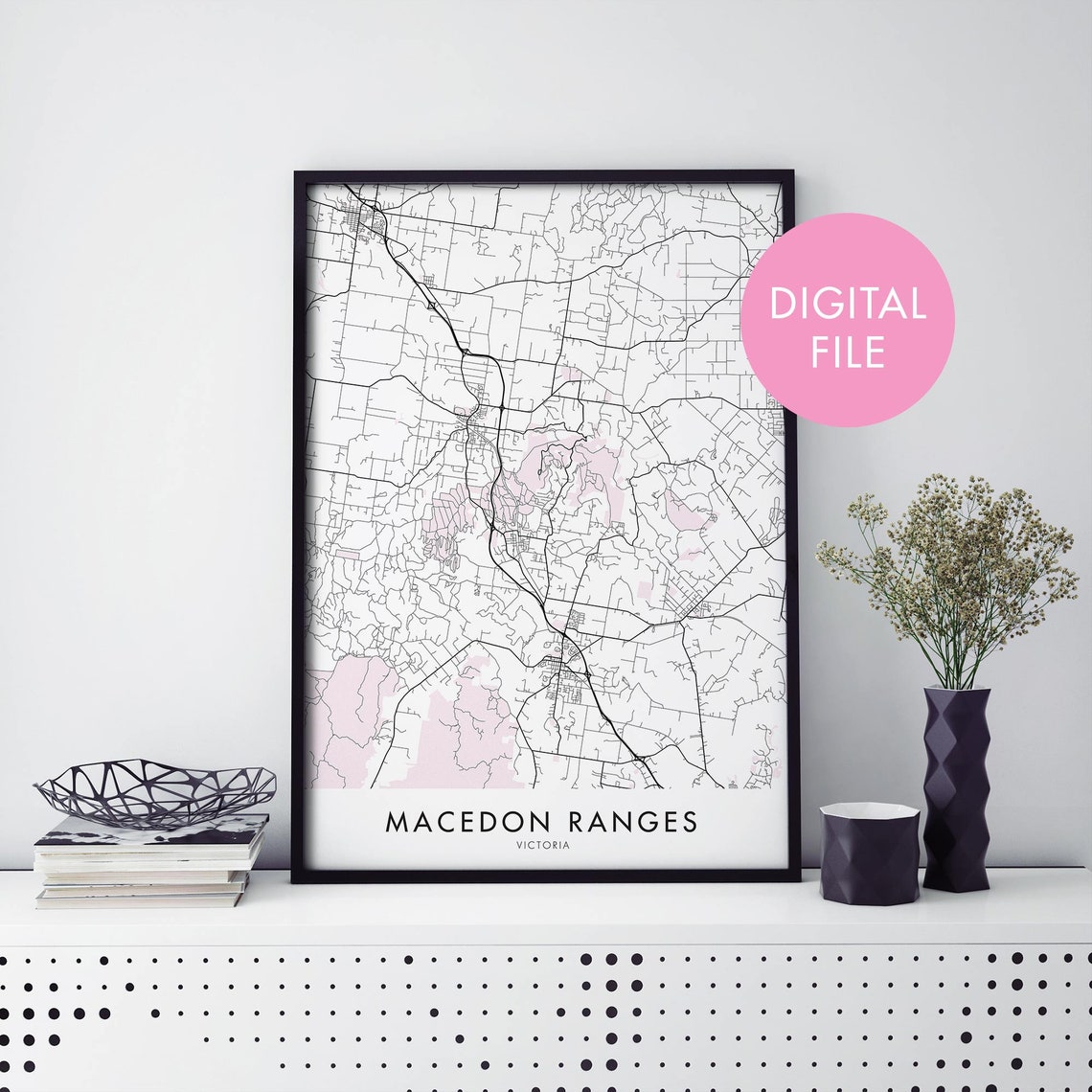 Macedon Ranges Victoria Australia Minimalist Region Map Poster