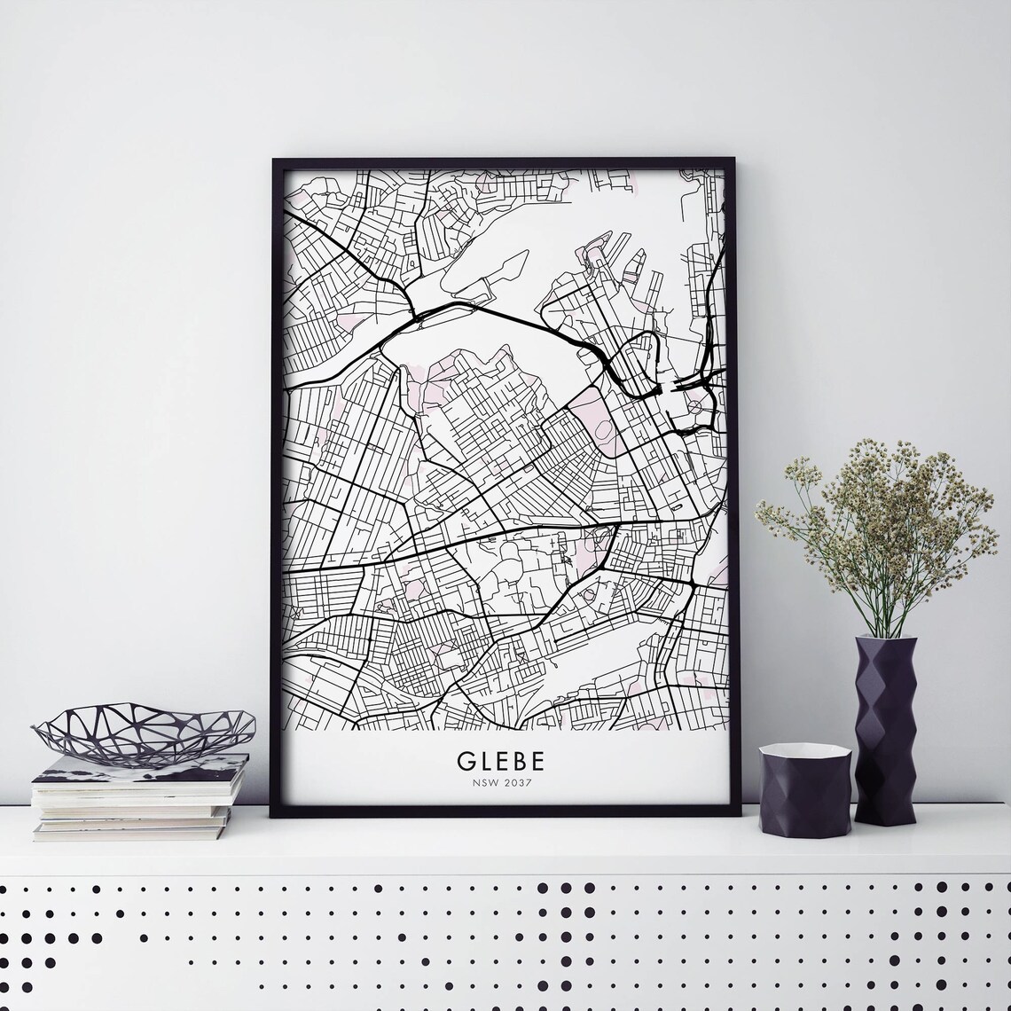 Glebe Sydney Australia Minimal Street Map Suburb Line Art Poster