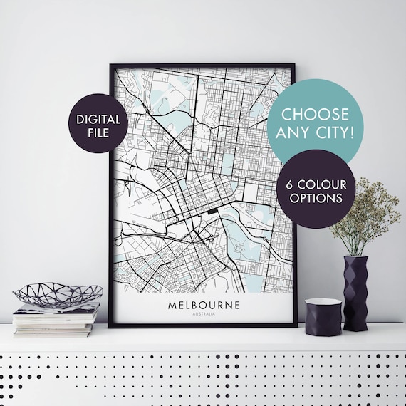 Custom City Map Print, Personalized Travel Map
