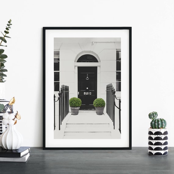 Black Door London Travel Poster, City Wall Art