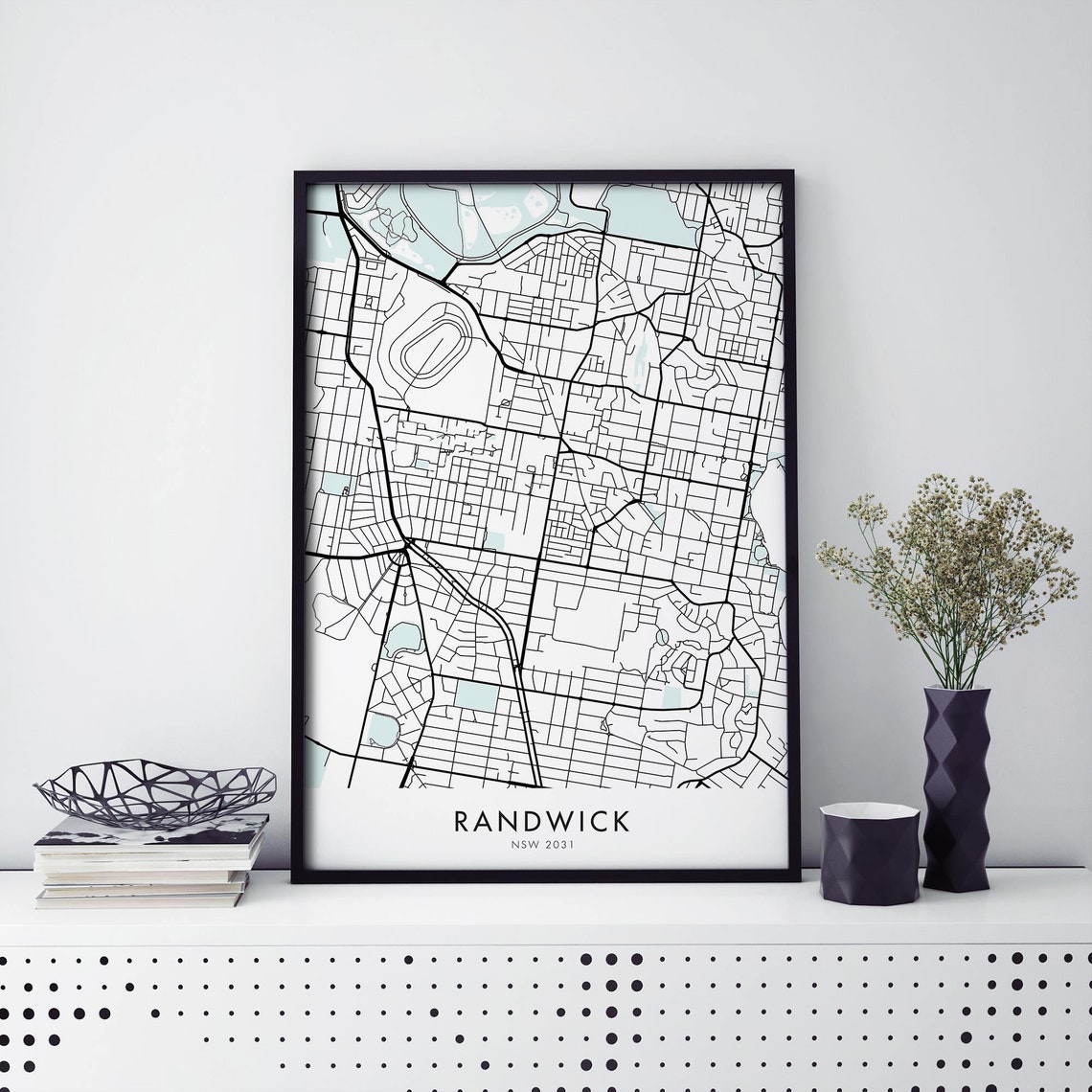 Randwick Sydney Australia Map Art Print