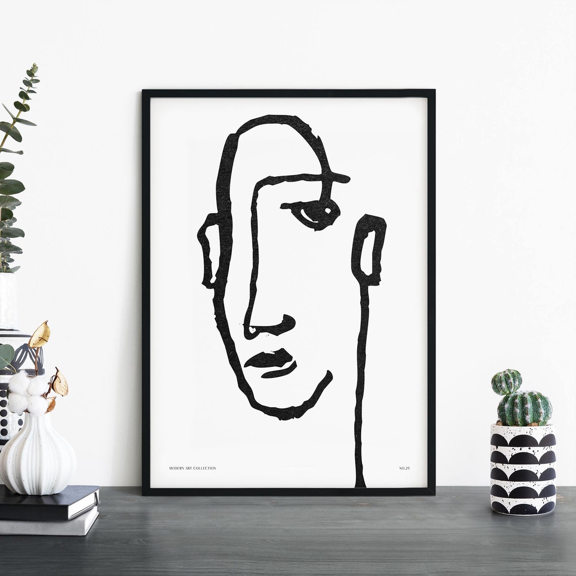 Abstract Line Art Face Modern Collection No 25 Portrait Poster