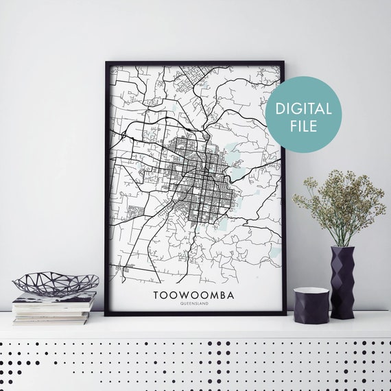 Toowoomba Queensland Australia City Map Art Print