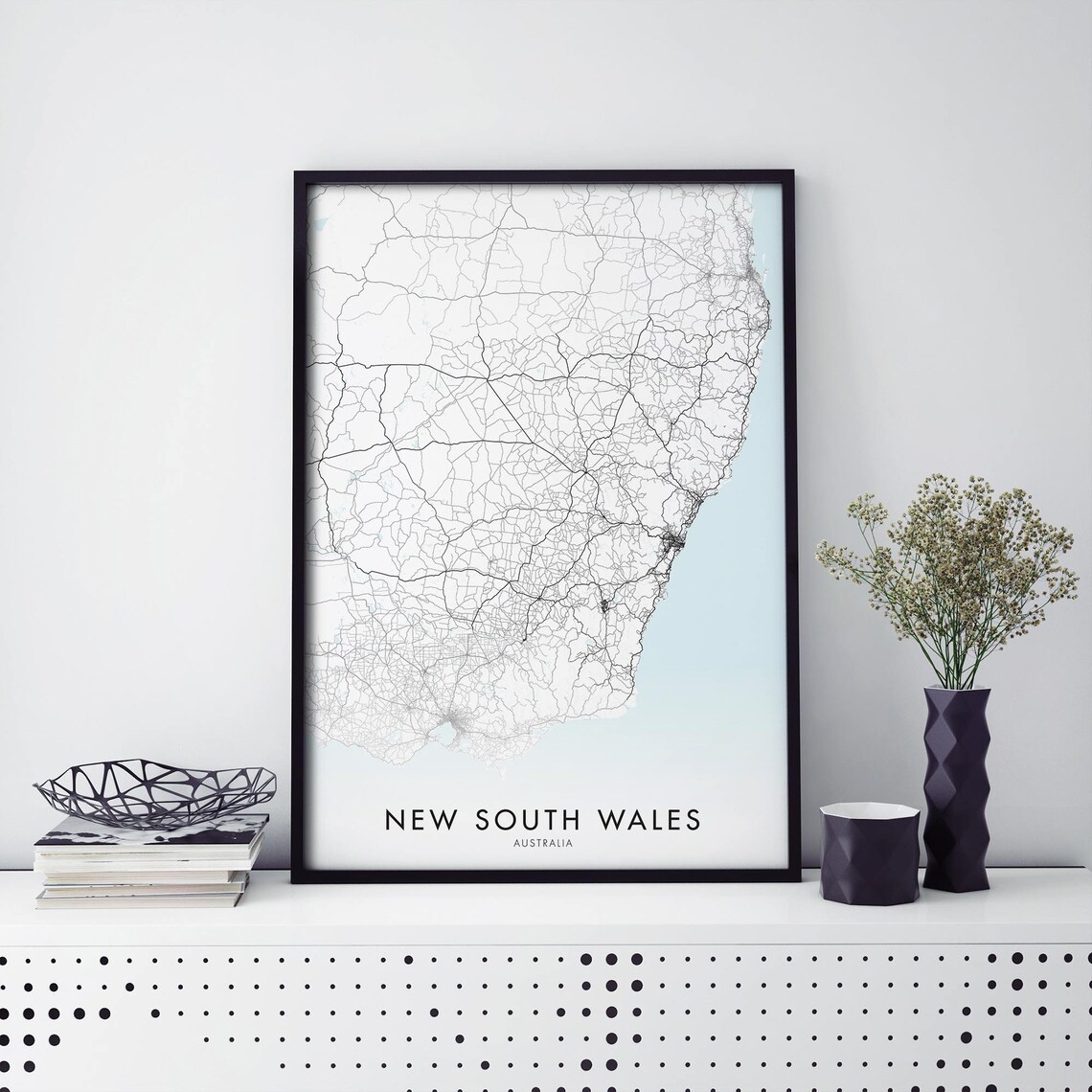 New South Wales Australia State Road Map Art Print