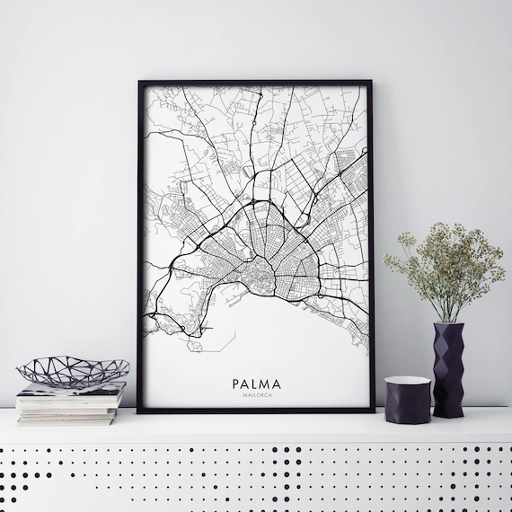 Palma Mallorca Spain City Street Map Modern Minimalist Poster