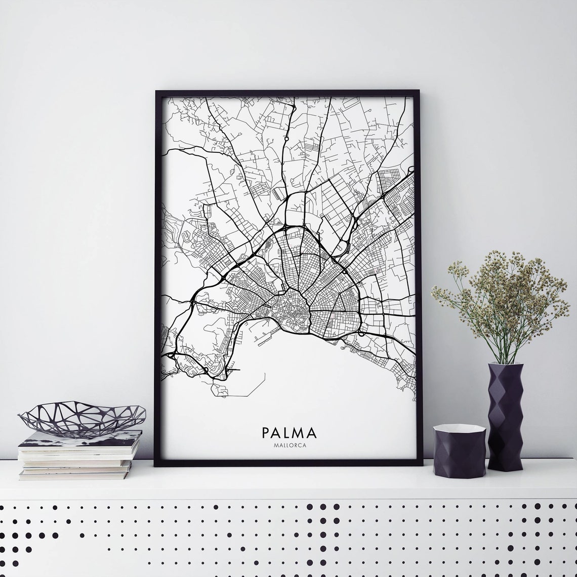 Palma Mallorca Spain City Street Map Modern Minimalist Poster