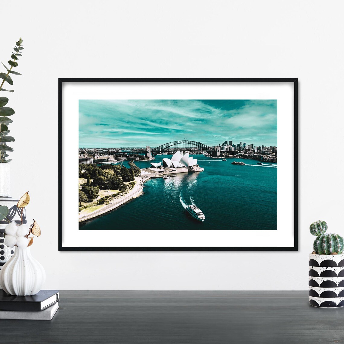 Sydney Opera House Harbour Bridge Turquoise Aerial Photo Poster