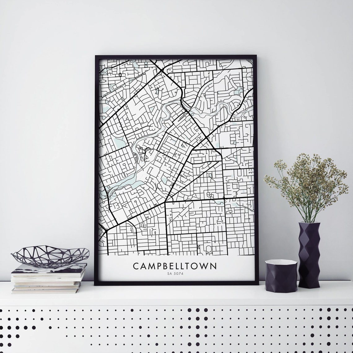 Campbelltown Adelaide SA 5074 Minimalist City Map Line Art Poster