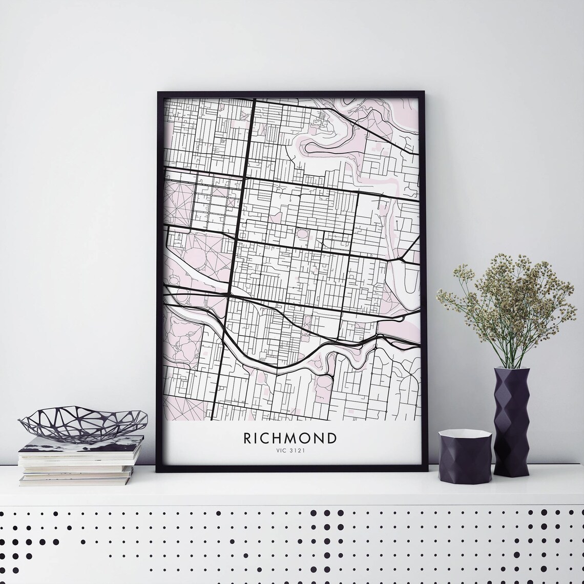 Richmond Melbourne VIC 3121 Street Map Minimalist City Poster