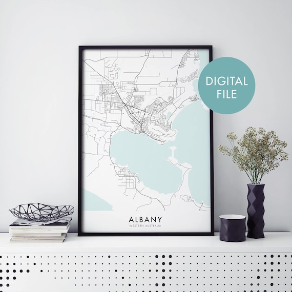 Albany Western Australia Coastal City Street Map Seaside Art Print