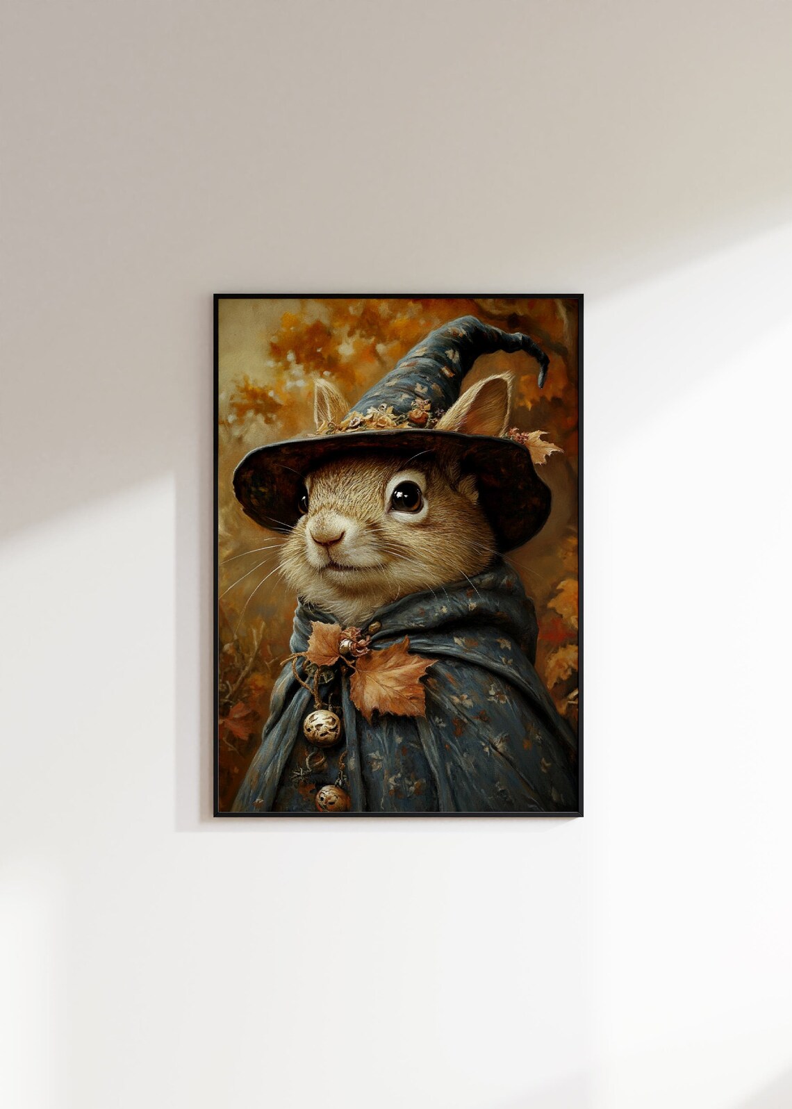 Squirrel Wearing Witch Hat, Vintage Halloween Art - Image 2