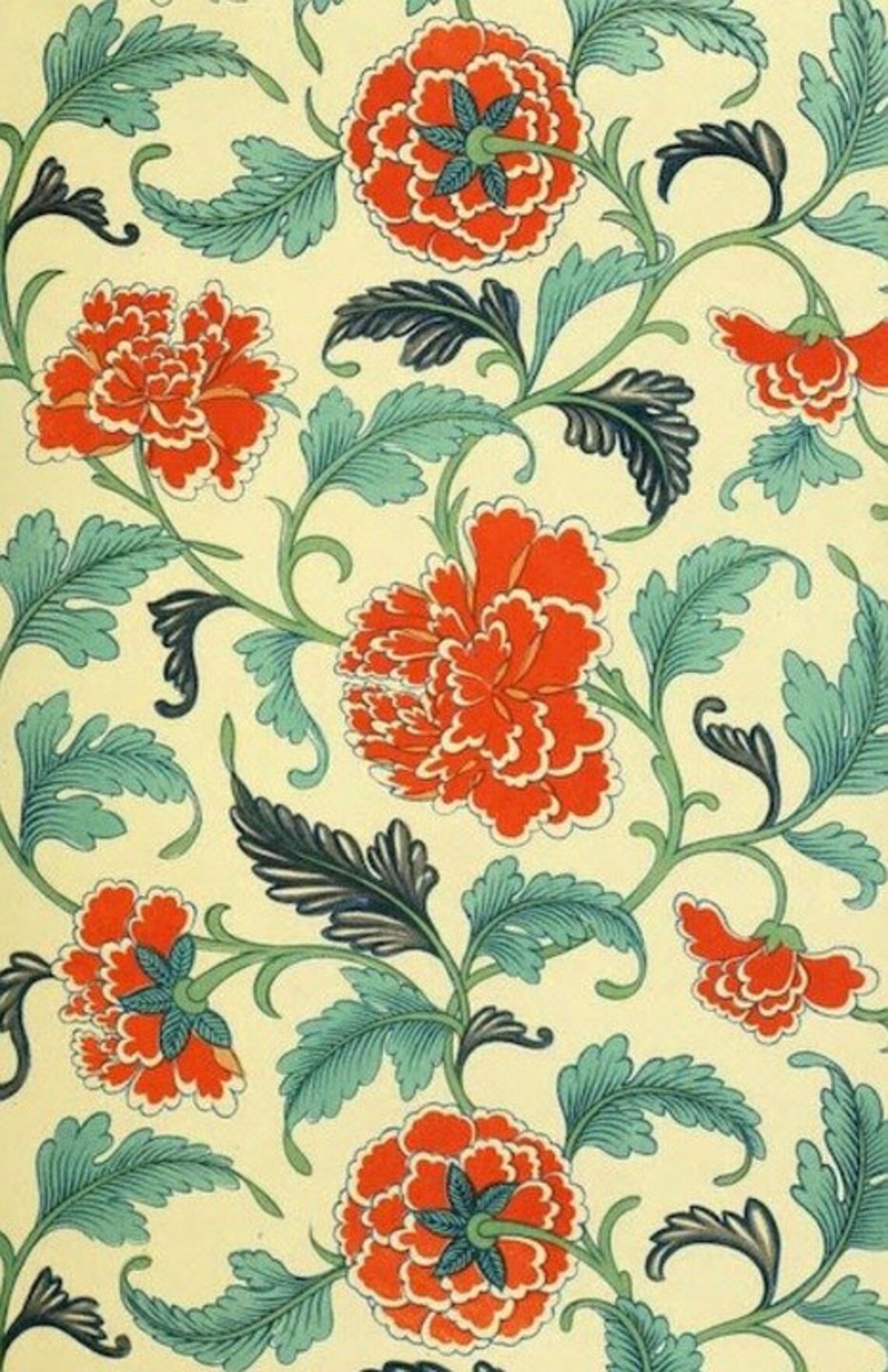 Floral Abstract Flowers, Vintage Botanical Art Print - Image 3
