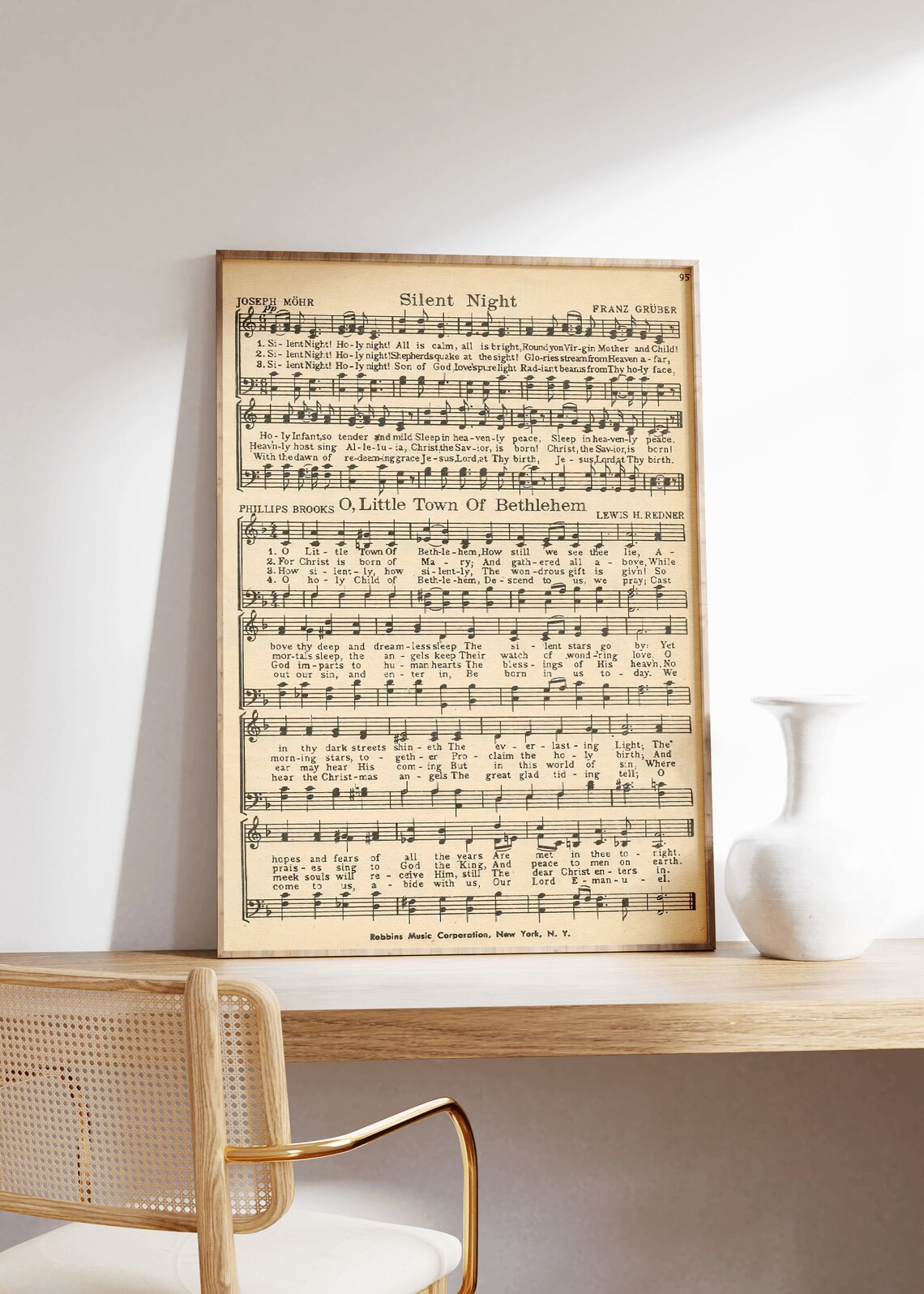 Silent Night Sheet Music, Vintage Christmas Poster - Image 2