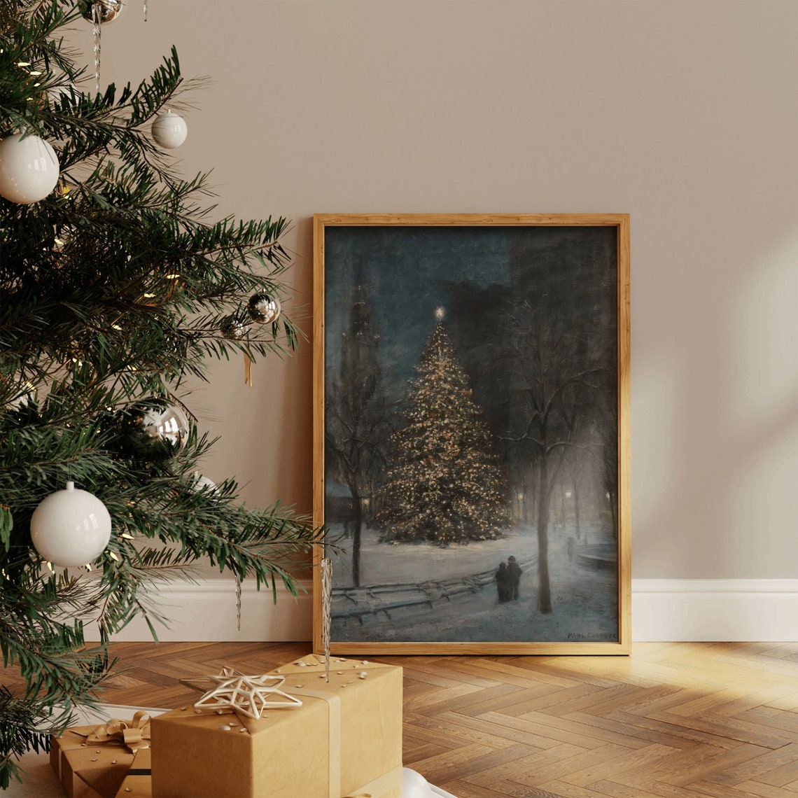 Vintage New York Christmas Tree, Paul Cornoyer Art Print - Image 2