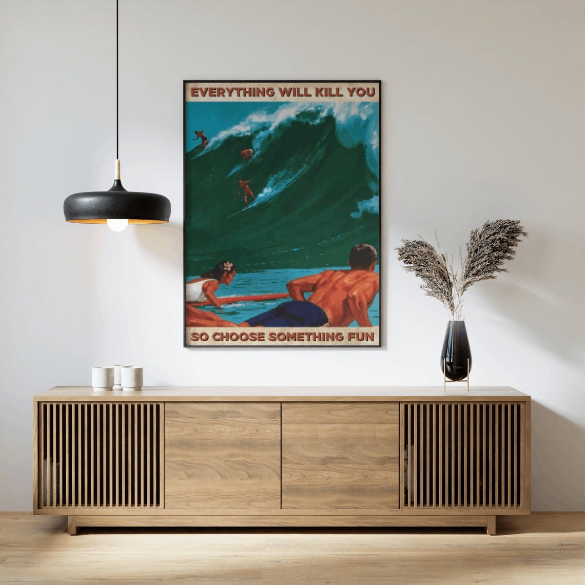 Funny Surfing Quote, Vintage Retro Surf Poster - Image 4