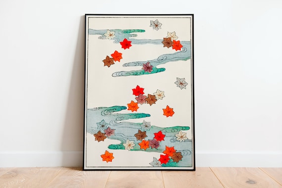 Autumn Illustration Vintage Japanese Woodblock Poster