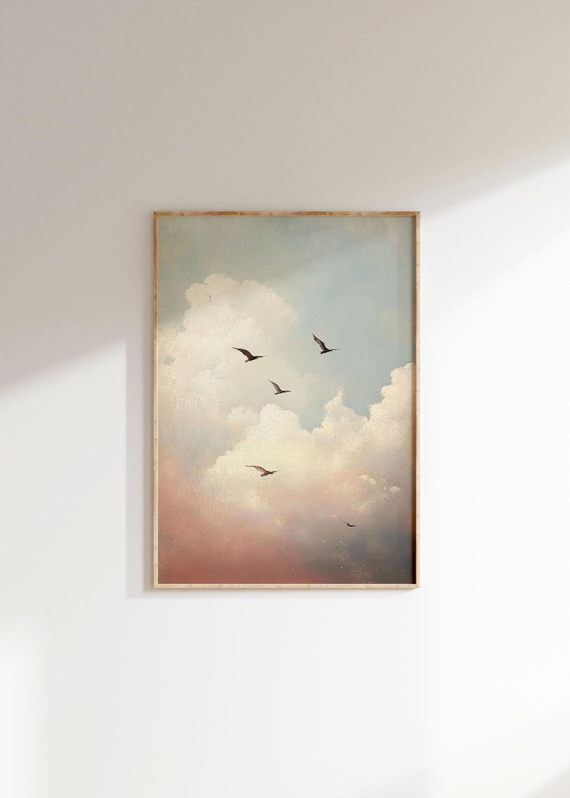 Vintage Birds in the Sky, Minimalist Art Print - Image 2