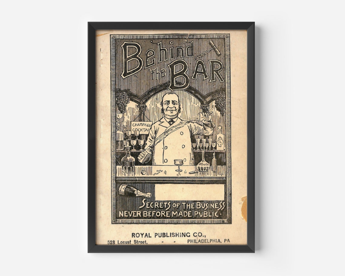 Old Book Cover Cocktail Bar Poster, Spirits and Wine Wall Art - Image 4