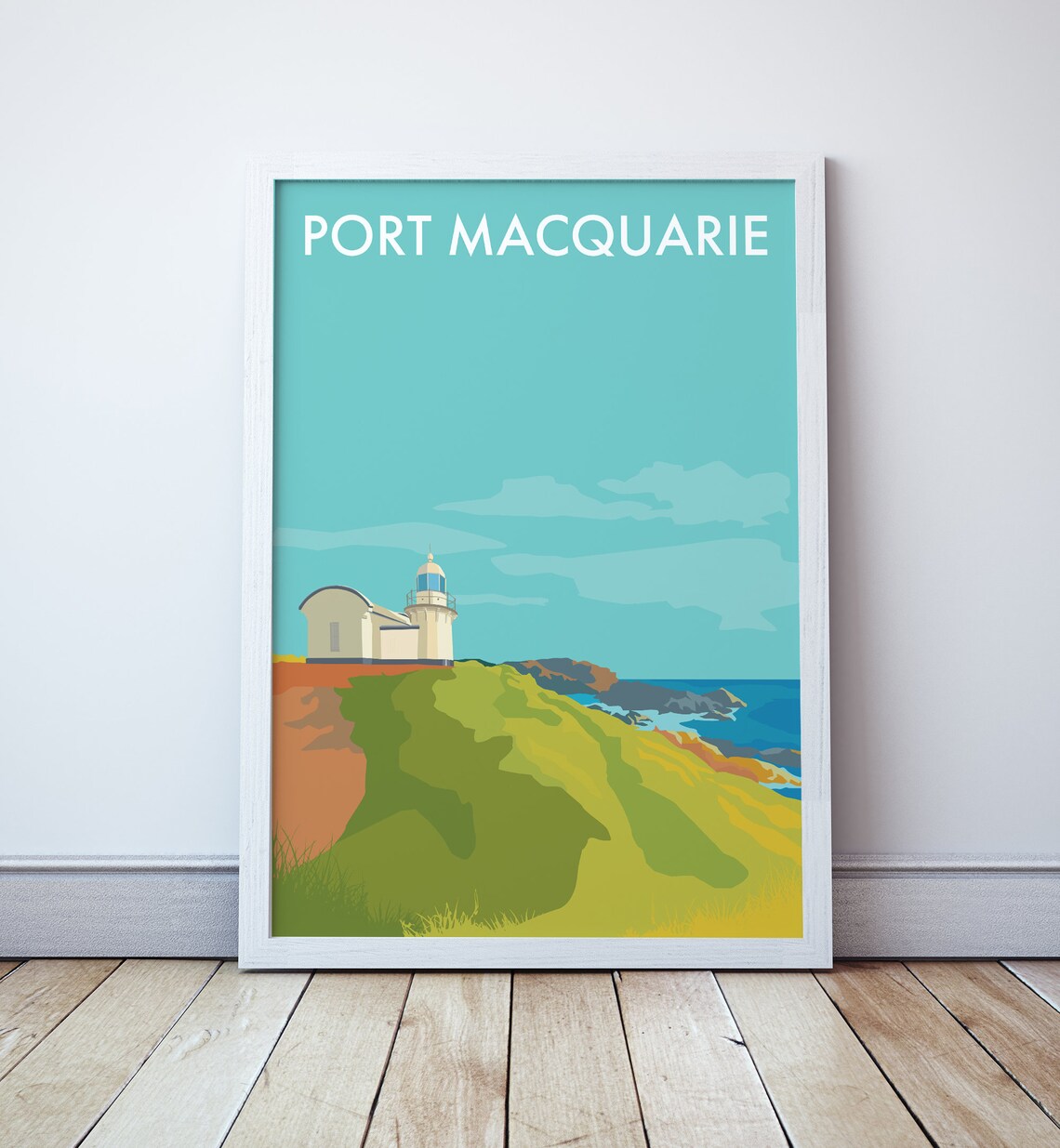 Port Macquarie Lighthouse Beach Vintage Travel Poster