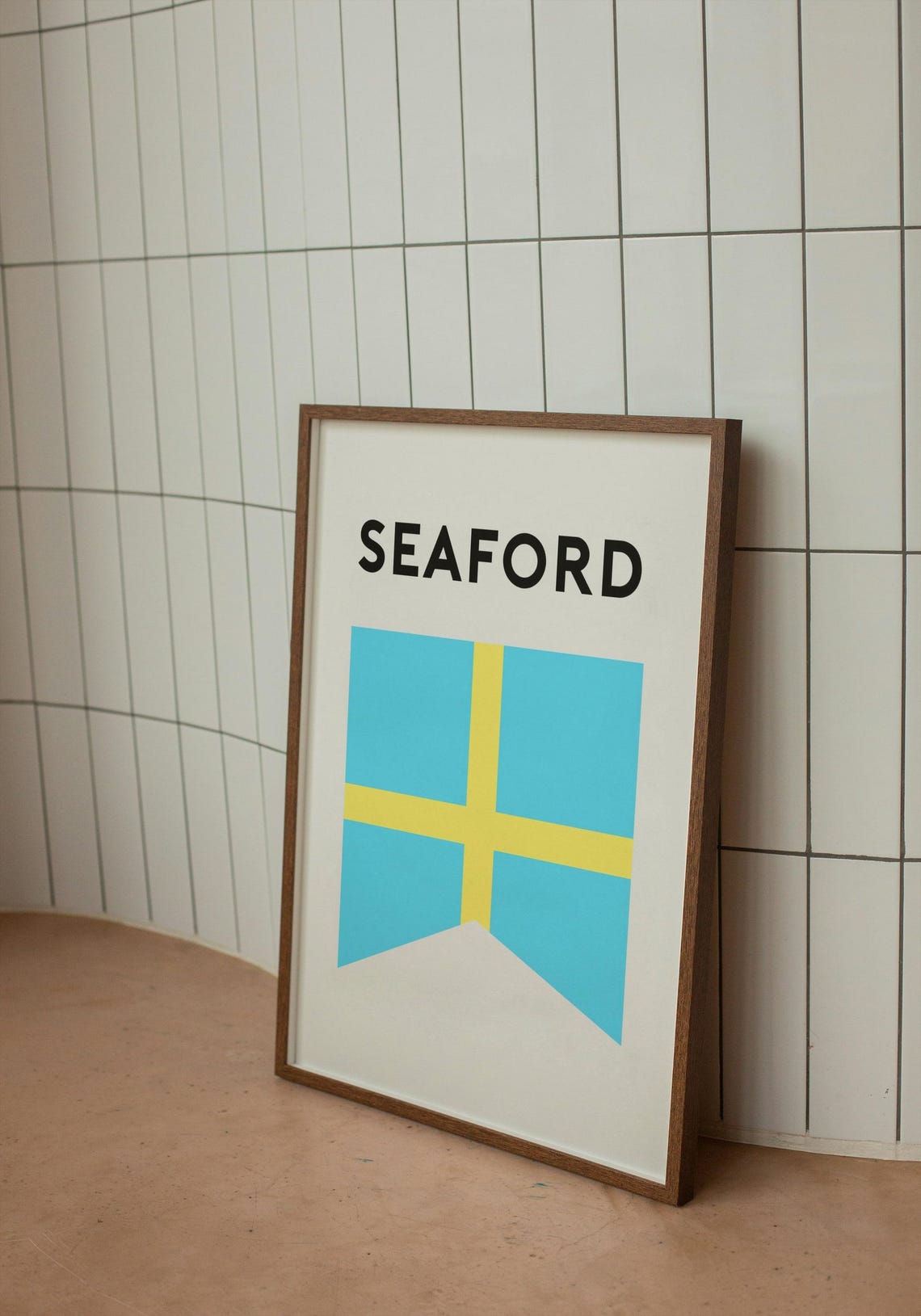 Seaford Surf Lifesaving Beach Flag Coastal Minimalist Art Print - Image 2