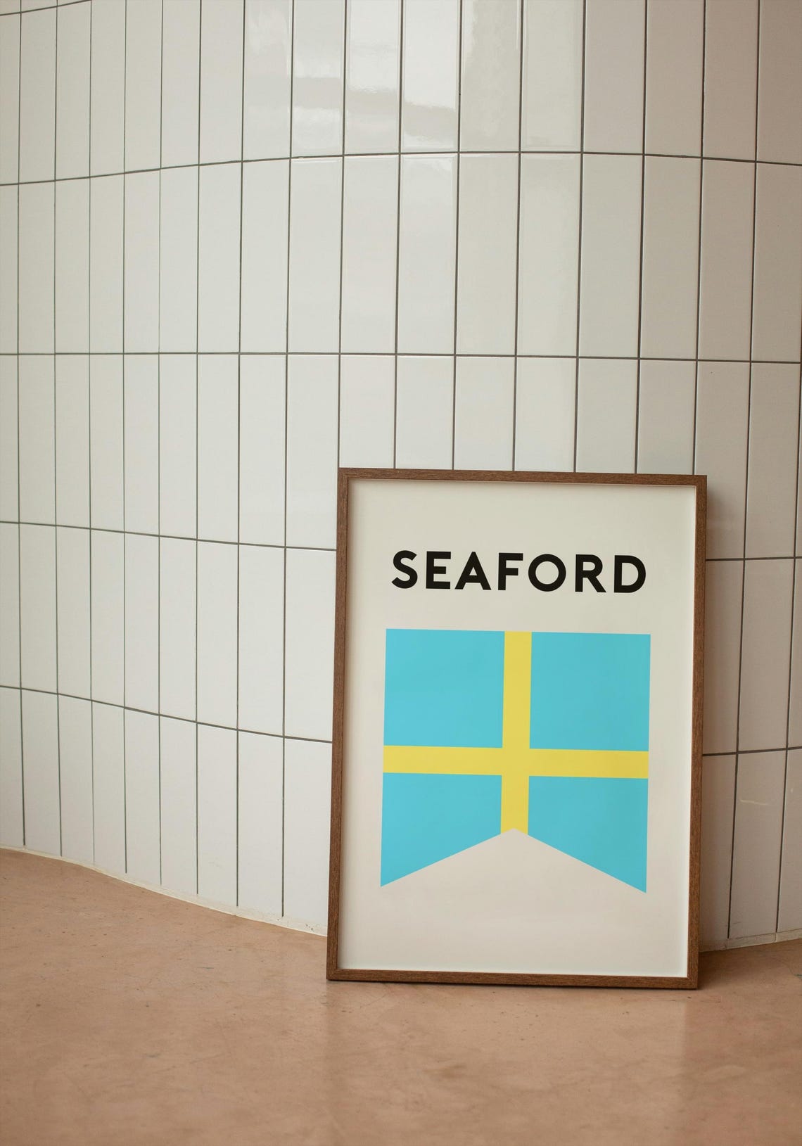 Seaford Surf Lifesaving Beach Flag Coastal Minimalist Art Print - Image 3