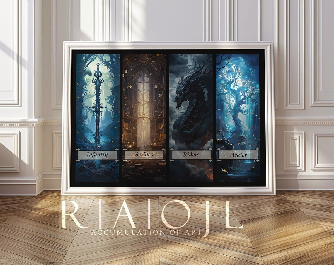 Fourth Wing Basgiath Four Quadrants Fantasy Panel Collection Poster