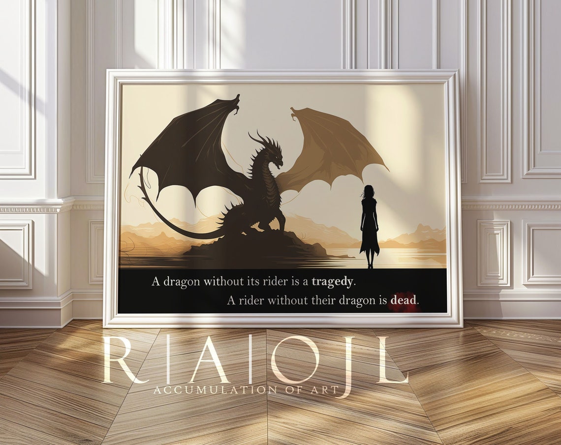 A Dragon Without Its Rider Is A Tragedy Golden Sunset Quote Poster