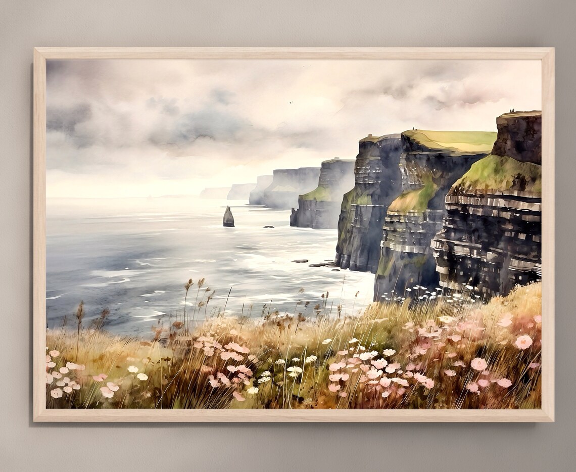 Cliffs Of Moher, Ireland Watercolor Travel Poster - Image 2