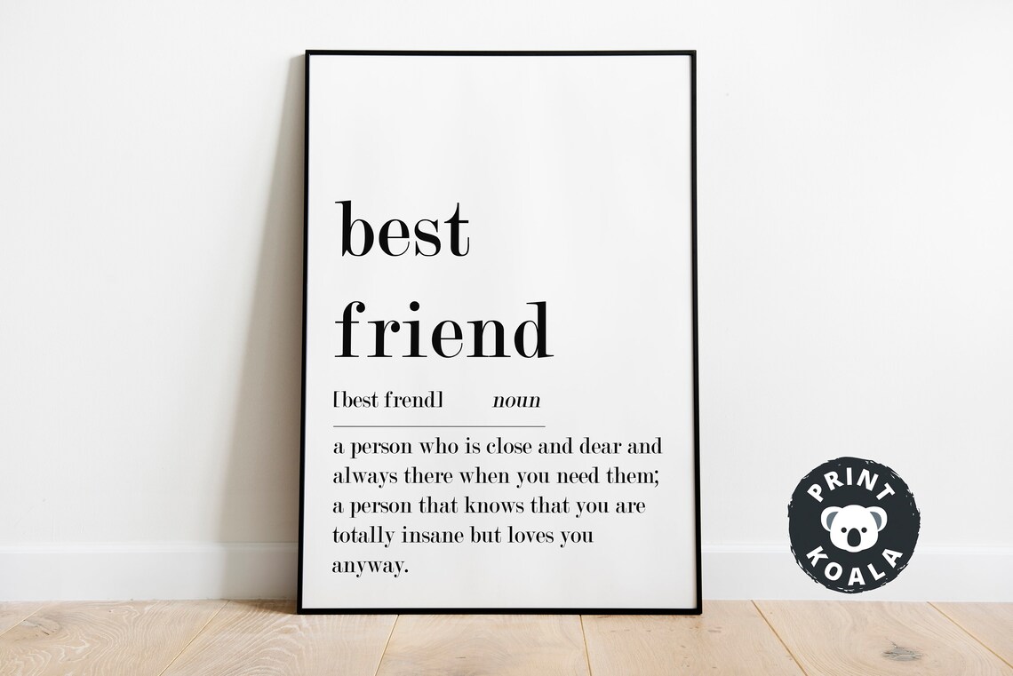 Best Friend Definition Print Friendship Gift Dictionary Wall Decor Art - Image 5
