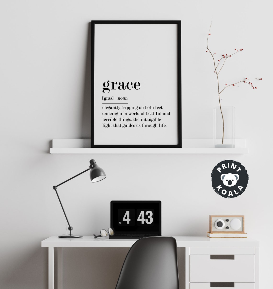 Grace Funny Dictionary Definition Print Inspirational Wall Decor Art - Image 2
