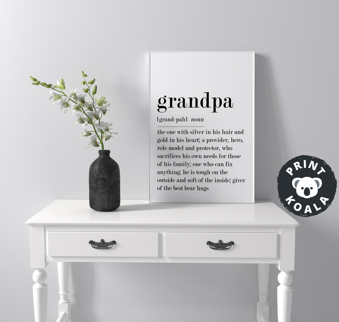 Grandpa Definition Gifts For Grandpa Grandpa Gifts Gifts For Granny Grandpa Poster Grandpa Definition Art Grandpa Wall Art - Image 4