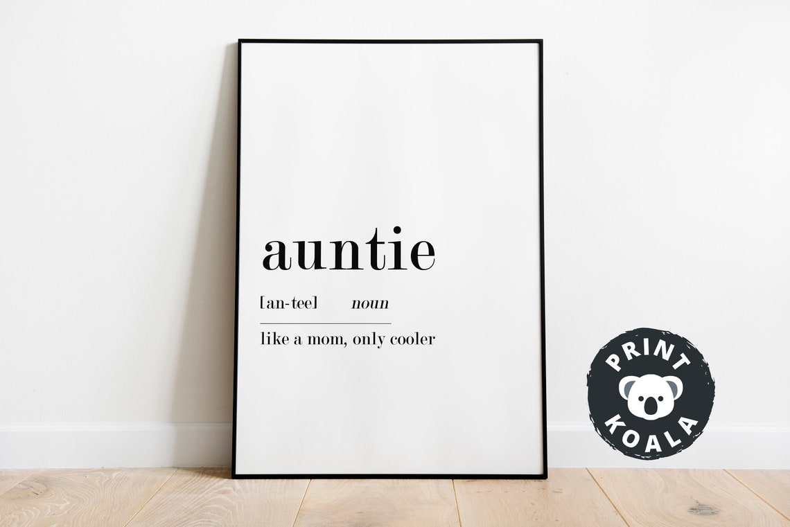 Auntie Definition Dictionary Style Like A Mom Only Cooler Gift Poster - Image 4