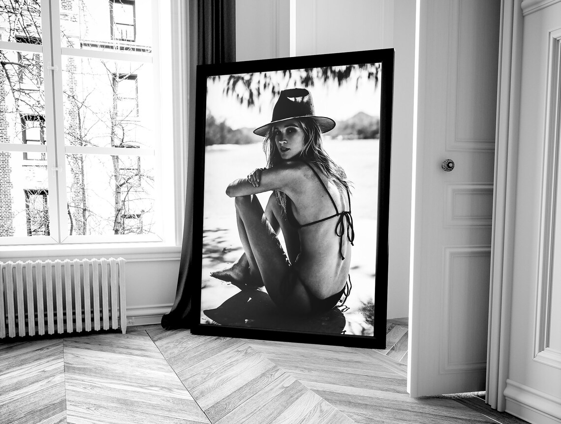 Coastal Cowgirl Print Wild West Black And White Fashion Wall Art Beach Photography Prints Girly Dorm Room Decor Retro Western Print - Image 4