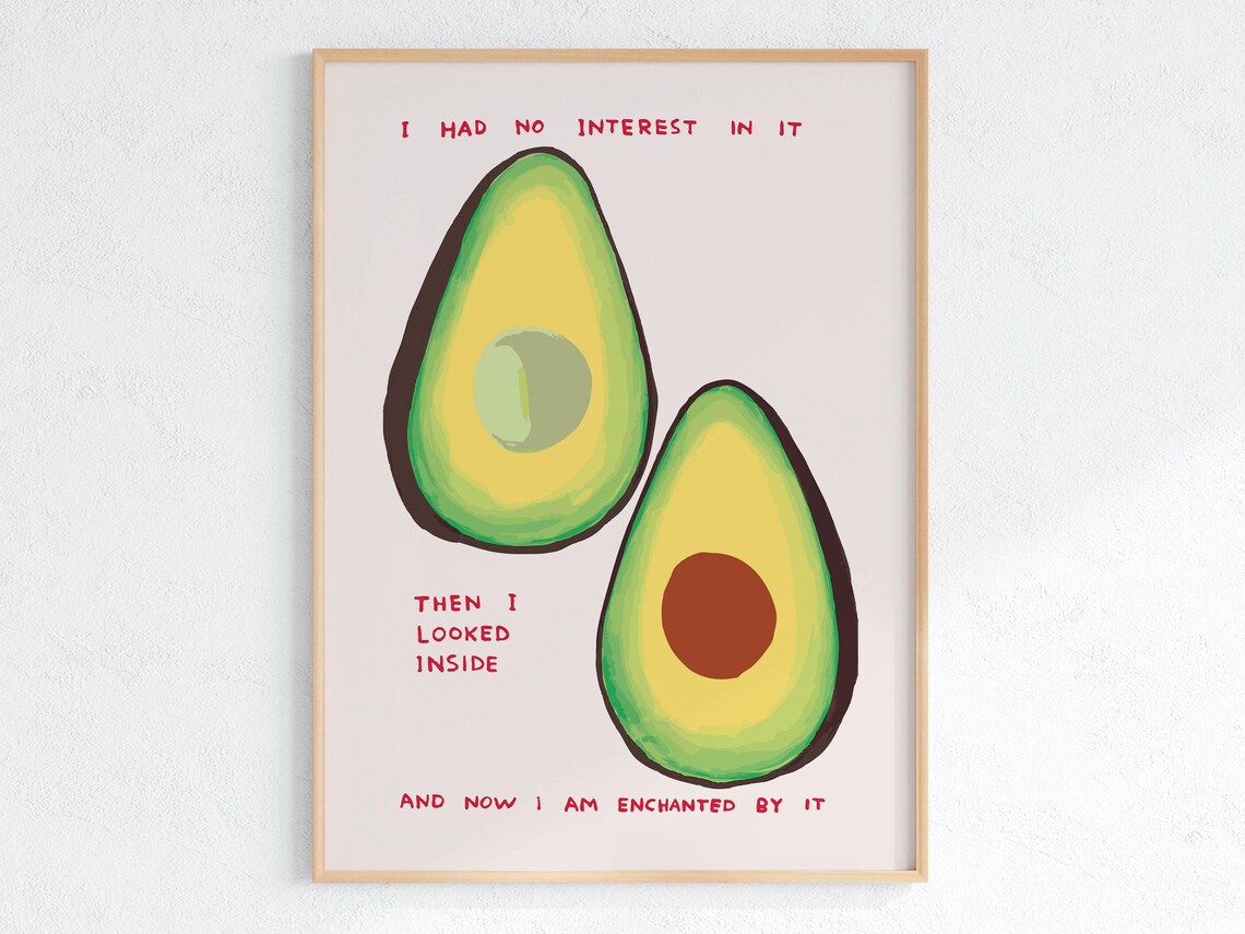Witty Avocado Half Illustration With Sarcastic Love Quote Poster