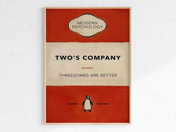 The Connor Brothers Twos Company Thought Provoking Art Print Unique Gift Idea Satirical Home Decor Wall Art Playful Designs