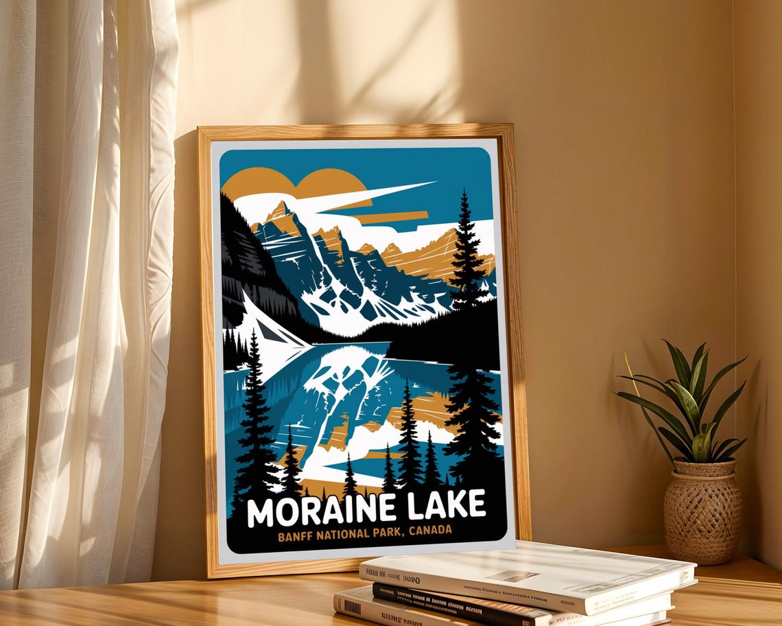 Moraine Lake Vintage Travel Poster, Banff National Park - Image 6