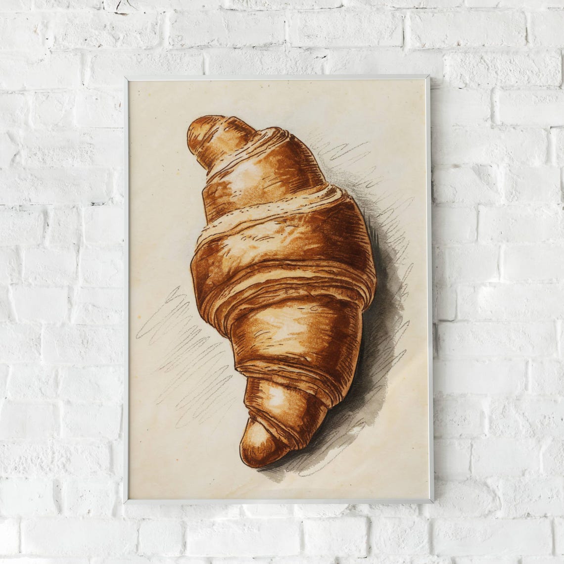 Croissant Poster, Minimalist Line Art Kitchen Decor - Image 5