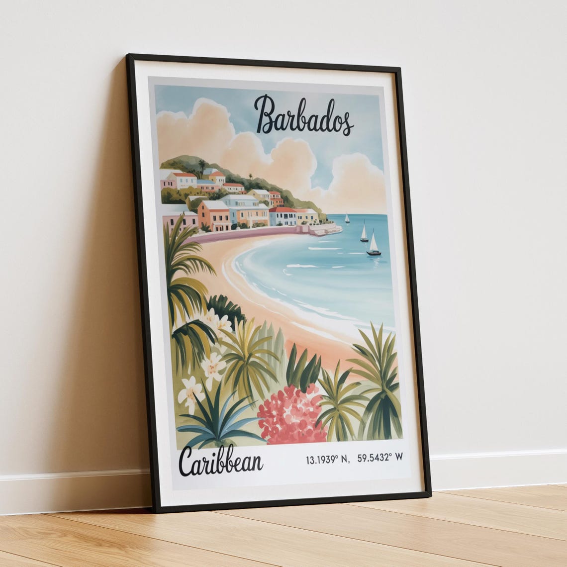Barbados Vintage Caribbean Travel Poster - Image 3