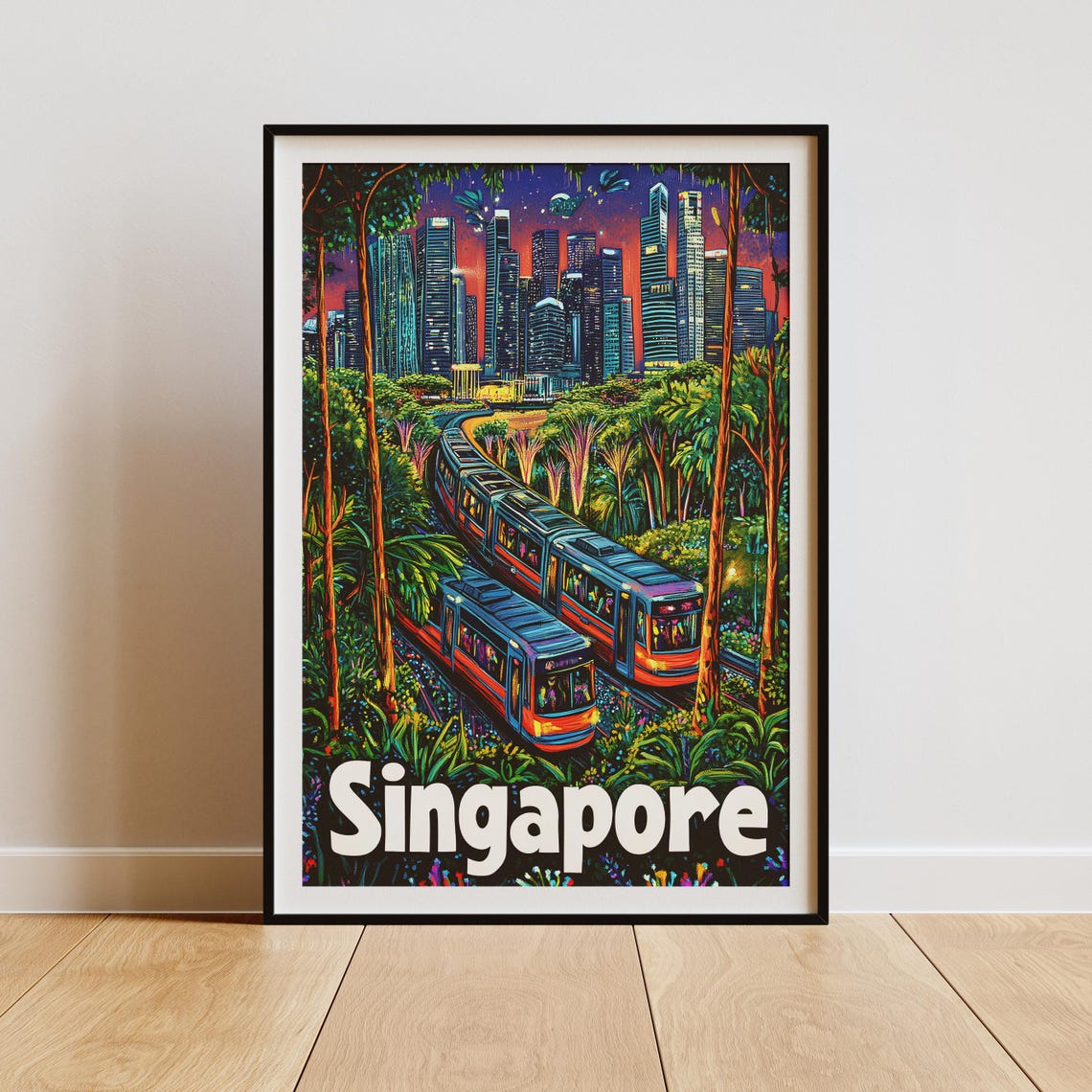Singapore City Travel Poster, Asia Travel Gift - Image 3