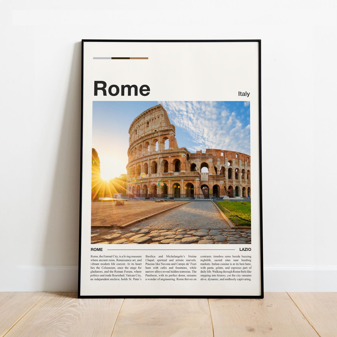 Rome Italy Colosseum Eternal City Guide Minimalist Travel Poster