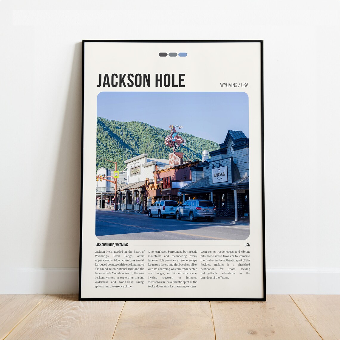 Jackson Hole Wyoming Town Square Antler Arches Travel Poster