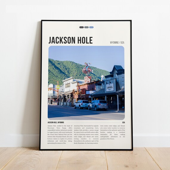 Jackson Hole Wyoming Town Square Antler Arches Travel Poster