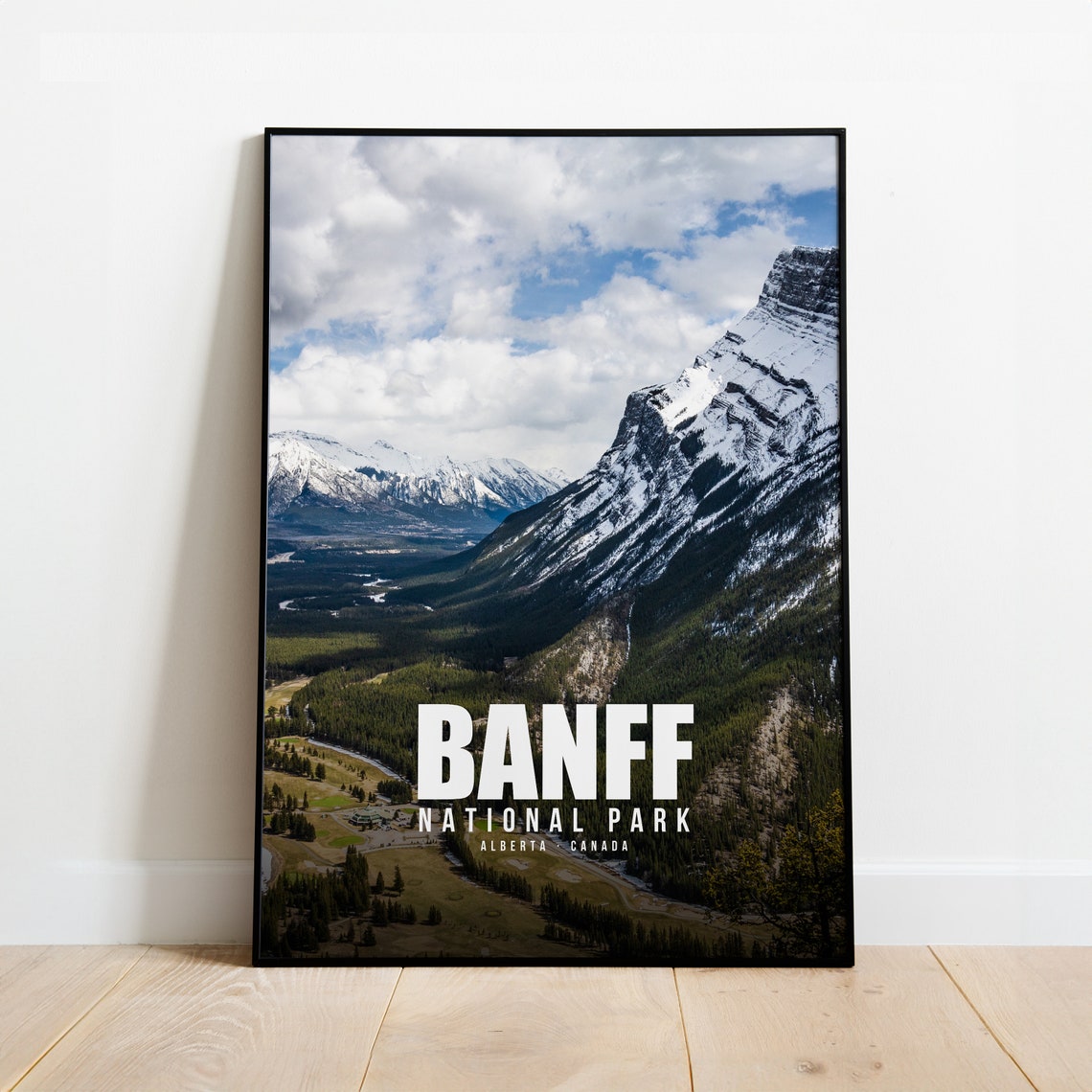 Banff National Park Alberta Canada Snowy Mountain Peaks Poster