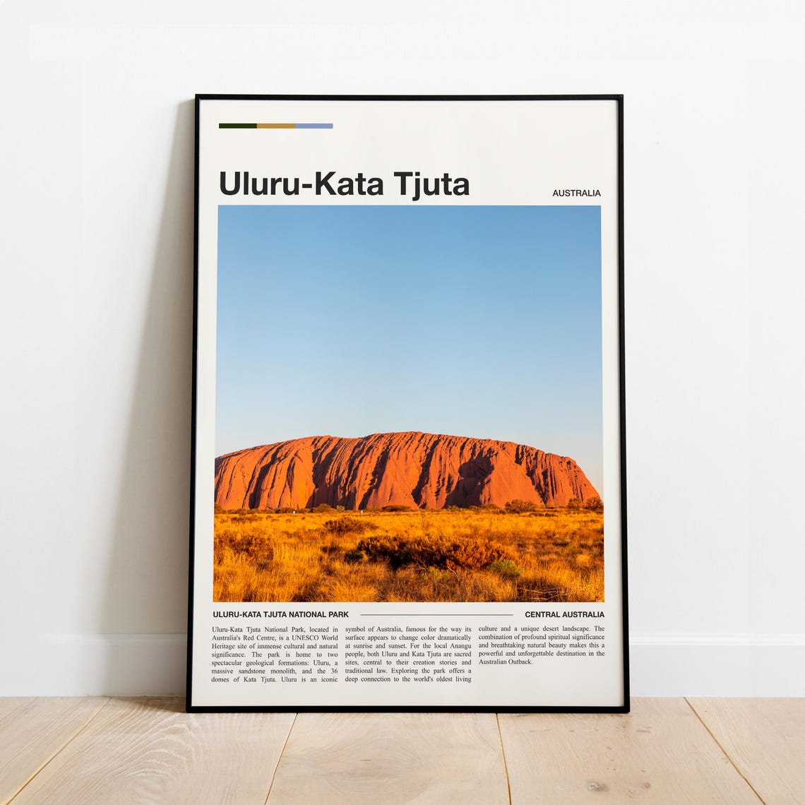 Uluru Kata Tjuta Australia Red Centre Travel Fact Sheet Poster
