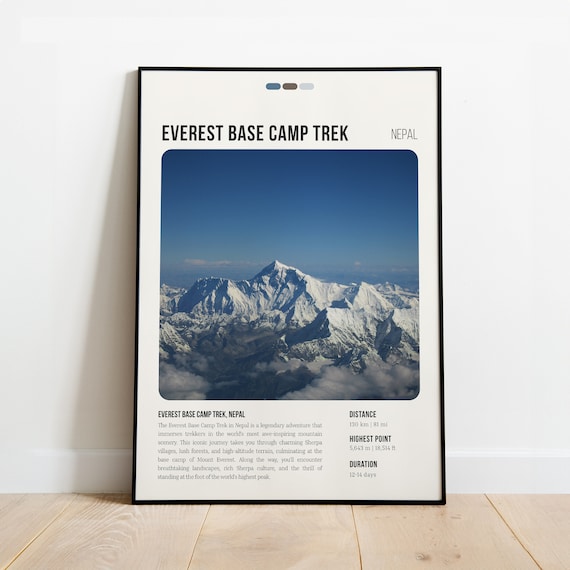 Everest Base Camp Trek Nepal Mountain Adventure Travel Poster